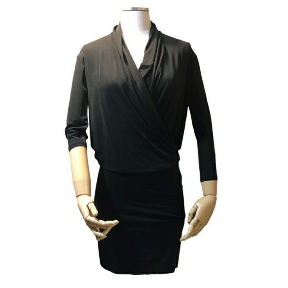 ALL SAINTS Black Asdis Draped Front Dress EUC!